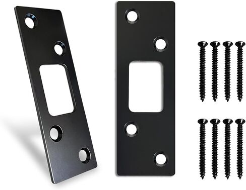 2 حزمة من لوحة الباب الخلفية للوحة Deadbolt Strike، أمان عالي، لوحة ضربة Deadbolt مقاس 1-1/4 بوصة، لوحة ضربة للباب مع براغي (نيكل ساتان) in Kuwait