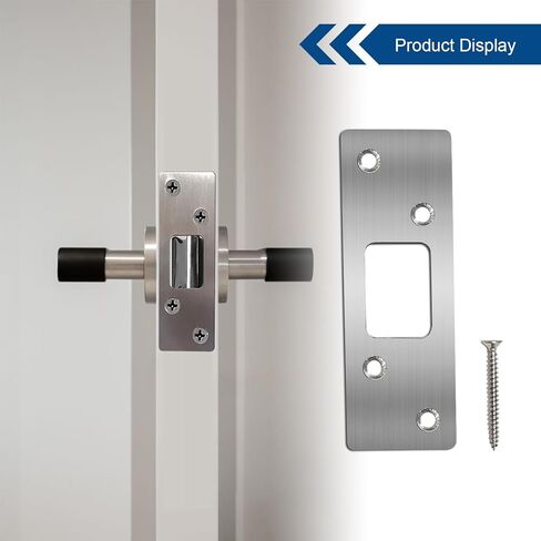 2 حزمة من لوحة الباب الخلفية للوحة Deadbolt Strike، أمان عالي، لوحة ضربة Deadbolt مقاس 1-1/4 بوصة، لوحة ضربة للباب مع براغي (نيكل ساتان) in Kuwait