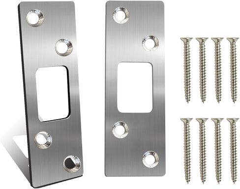 2 حزمة من لوحة الباب الخلفية للوحة Deadbolt Strike، أمان عالي، لوحة ضربة Deadbolt مقاس 1-1/4 بوصة، لوحة ضربة للباب مع براغي (نيكل ساتان) in Kuwait