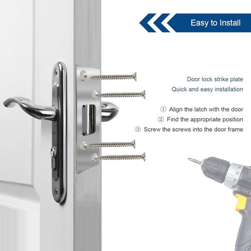 2 حزمة من لوحة الباب الخلفية للوحة Deadbolt Strike، أمان عالي، لوحة ضربة Deadbolt مقاس 1-1/4 بوصة، لوحة ضربة للباب مع براغي (نيكل ساتان) in Kuwait