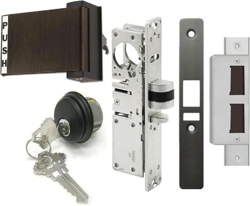 قفل نقر الباب بواجهة المتجر التجاري، مزلاج آدامز رايت عالي التحمل مع أسطوانة ذات مفاتيح للزجاج والألومنيوم وأبواب المدخل، قفل أمان خلفي قابل للتعديل in Kuwait