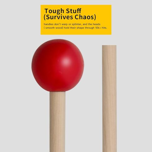 6 قطعة من أعواد قرع الخشب مطارق خشبية صغيرة للطبول الصغيرة إكسيليفون غلوكنسبيل أجراس الرنين in Kuwait