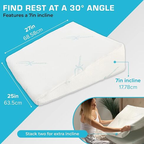 Xtreme وسادة وسادة وسادة الإسفين - 7 بوصة وسادة إسفين سرير للنوم (1pk) in Kuwait