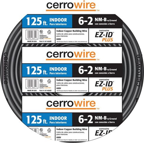 Cerrowire 147-4003D 125 قدم 8/3 NM-B مجدولة بسلك أرضي، أسود in Kuwait