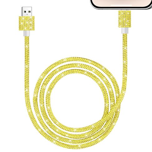 Hiandier 4ft USB إلى iPhone Cable 3A شحن سريع للنساء كابل iPhone الأنيق Bling Diamond USB سلك شاحن لـ IPHON in Kuwait