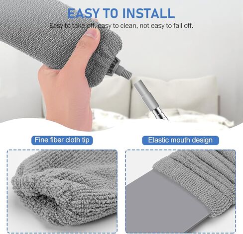 منفضة سيت سيل لتنظيف منفضة الفجوة القابلة للسحب مع عمود تمديد، أدوات تنظيف بمقبض طويل، منظف غبار مسطح مع قطعتين من قماش الألياف الدقيقة للثلاجة والأثاث تحت الأجهزة in Kuwait