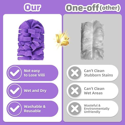 12 PCS Fleece Reusable Duster Refills for Swiffer, Washable Heavy Duty Duster Pads, 360 Cleaning Pads for Fan, Window, Furniture, Floor(Include 1 Handle) in Saudi Arabia