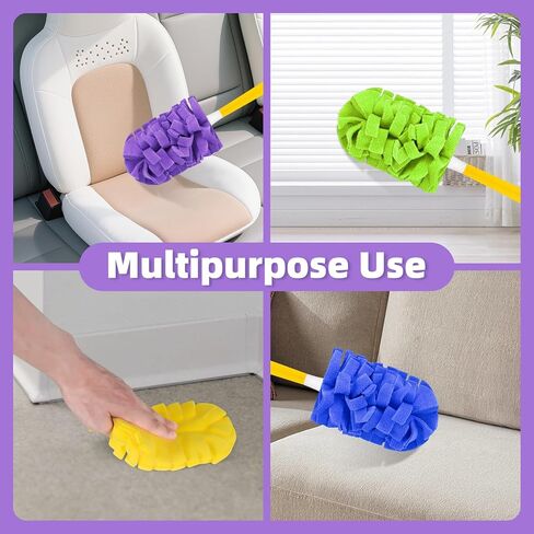 12 PCS Fleece Reusable Duster Refills for Swiffer, Washable Heavy Duty Duster Pads, 360 Cleaning Pads for Fan, Window, Furniture, Floor(Include 1 Handle) in Saudi Arabia
