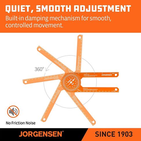 Jorgensen Miter Saw Protractor 7 Inch Aluminum Protractor Angle Finder with Precision Laser-Etched Scales for Accurate Miter Cuts, Carpenters & Contractors in Kuwait
