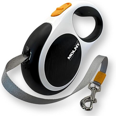 Retractable Dog Leash for Pets Up to 66 lbs, 16' Heavy Duty Reflective Nylon Tape, Tangle Free, Anti-Slip Handle with One Button Control in Saudi Arabia