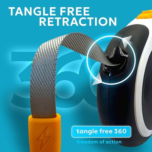 Retractable Dog Leash for Pets Up to 66 lbs, 16' Heavy Duty Reflective Nylon Tape, Tangle Free, Anti-Slip Handle with One Button Control in Saudi Arabia