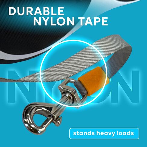 Retractable Dog Leash for Pets Up to 66 lbs, 16' Heavy Duty Reflective Nylon Tape, Tangle Free, Anti-Slip Handle with One Button Control in Saudi Arabia