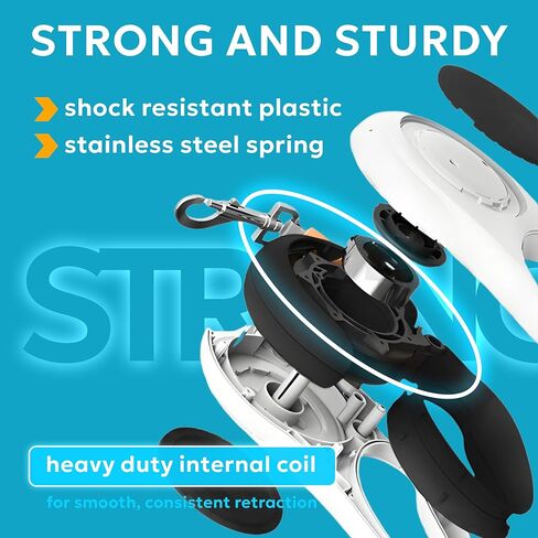 Retractable Dog Leash for Pets Up to 66 lbs, 16' Heavy Duty Reflective Nylon Tape, Tangle Free, Anti-Slip Handle with One Button Control in Saudi Arabia