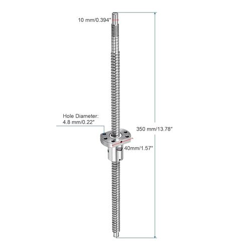 uxcell BallScrew SFU1204 (Dia 12mm, Lead 4mm, Length 350mm) with Ball Screw Nut Anti Backlash Ball Screw Kit Standard End Machining for BK/BF12 CNC Machine Parts in Saudi Arabia