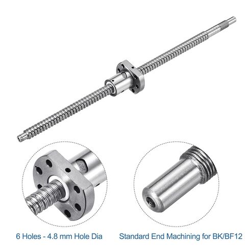 uxcell BallScrew SFU1204 (Dia 12mm, Lead 4mm, Length 350mm) with Ball Screw Nut Anti Backlash Ball Screw Kit Standard End Machining for BK/BF12 CNC Machine Parts in Saudi Arabia