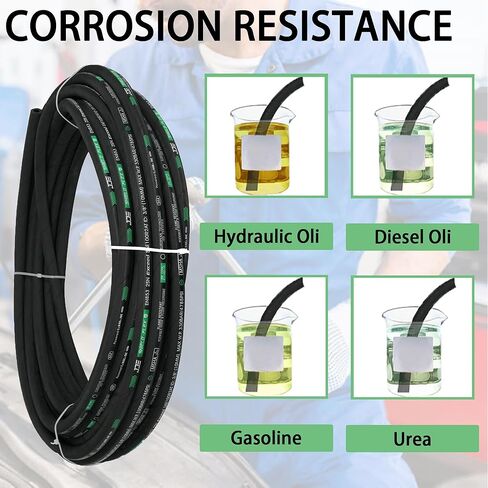 Haichy Hydraulic Hose Coiled 3118 PSI Rubber Hydraulic Hose with 2 High-Tensile Steel Wire Braid, Hydraulic Oil Flexible Hose (3/4 in x 100 ft) in Saudi Arabia