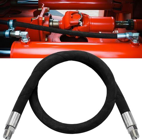 Frienda 3/8" x 36" Hydraulic Hose 2 Wire Hydraulic Hose Male x Male Assembly with Rotating Fittings, Double Wire Braided for Transfer Between Components in Saudi Arabia