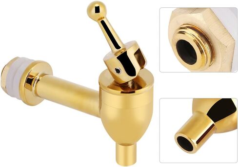Spigot For Beverage Dispenser,Push Style Faucet For Beverage Dispenser Spigot,Drink Dispenser Replacement Spigot For Wine Beer Barrel Beverage For Home Accessories (Gold 12mm), #-02 in Saudi Arabia
