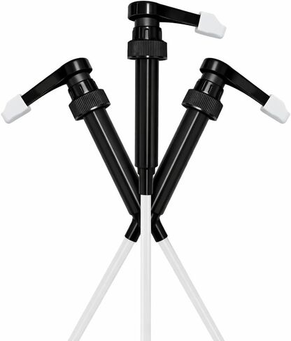 مضخات شراب القهوة السوداء من هانديت - تناسب زجاجات توراني وسكيني ودافينشي ومونين البلاستيكية سعة 25.4 أونصة/750 مل - عبوة من 3 قطع مع أغطية مطاطية - لا تناسب زجاجات مونين الزجاجية in Kuwait