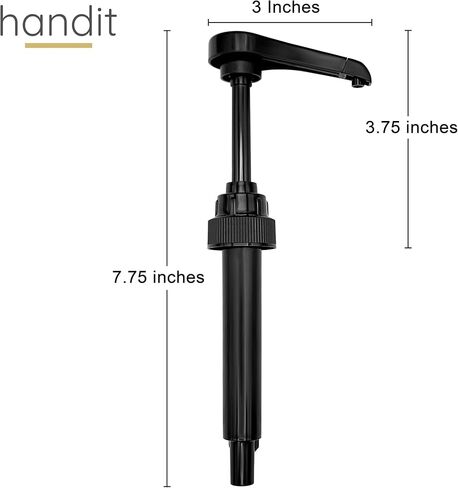 مضخات شراب القهوة السوداء من هانديت - تناسب زجاجات توراني وسكيني ودافينشي ومونين البلاستيكية سعة 25.4 أونصة/750 مل - عبوة من 3 قطع مع أغطية مطاطية - لا تناسب زجاجات مونين الزجاجية in Kuwait