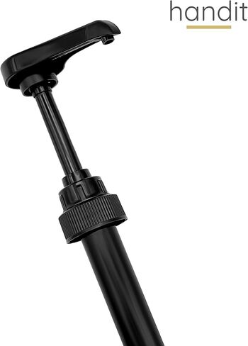 مضخات شراب القهوة السوداء من هانديت - تناسب زجاجات توراني وسكيني ودافينشي ومونين البلاستيكية سعة 25.4 أونصة/750 مل - عبوة من 3 قطع مع أغطية مطاطية - لا تناسب زجاجات مونين الزجاجية in Kuwait