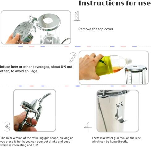 Pump Liquor Dispenser, 1000cc Capacity Single Gun Beer Beverage Dispenser Container, Wine Dispenser Gun Accessories, for Bars Hotels Tea Houses KTV Family in Saudi Arabia