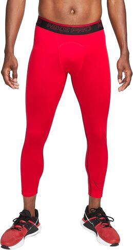 Nike Pro Dri-FIT Men's 3/4 Tights (Small Tall, Univeristy Red/Black/Black) in Saudi Arabia