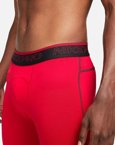 Nike Pro Dri-FIT Men's 3/4 Tights (Small Tall, Univeristy Red/Black/Black) in Saudi Arabia