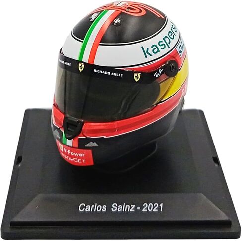 OPO 10 - خوذة فورمولا 1 متوافقة مع فيراري F1: كارلوس ساينز جونيور 2021 GP الإيطالي - 1/5 مقياس سبارك - CAS66 in Saudi Arabia