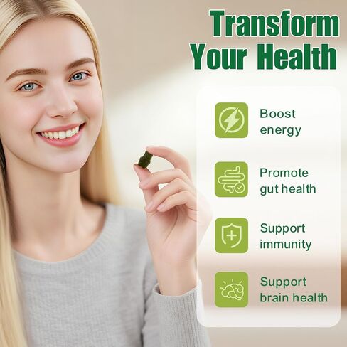 حلوى يومية خالية من السكر، مزيج من الفواكه والخضروات فائقة الجودة مع سبيرولينا، شلوريلا، البريبايوتك والألياف، مكمل متعدد الفيتامينات للنساء والرجال، صحة الجهاز الهضمي، غير معدل وراثيًا، 120 قطعة in Kuwait