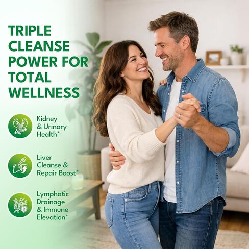 24-in-1 Kidney & Liver, Lymph Cleanse Detox & Repair Drops, Three Immune Formula with Cranberry, Milk Thistle, Vegan Urinary Tract & Lymphatic Drainage & Liver Repair | Strawberry Flavor, 2 FL Oz in Kuwait