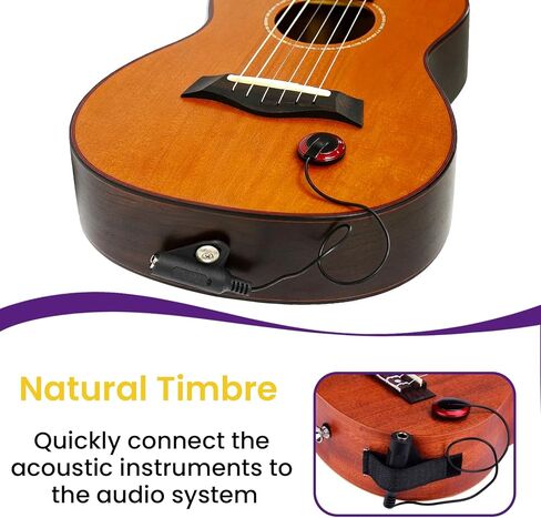 3Pcs Piezo Contact Microphone Pickups with 6Pcs Guitar Picks | Universal Self-Adhesive Pickups | Acoustic Guitar, Violin, Cello, Banjo, Ukulele, Mandolin & More in Saudi Arabia