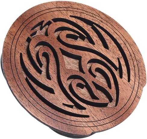 Guitar Wooden Soundhole Sound Hole Cover Block Feedback Buffer Mahogany Wood for EQ Acoustic Folk Guitars in Saudi Arabia