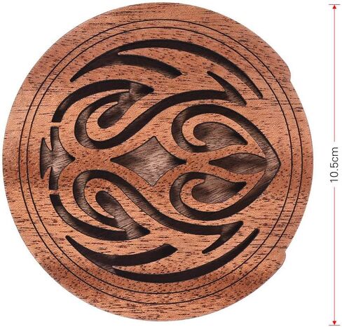 Guitar Wooden Soundhole Sound Hole Cover Block Feedback Buffer Mahogany Wood for EQ Acoustic Folk Guitars in Saudi Arabia
