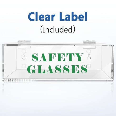 Safety-Glasses-Holder with Lid, Arcrylic Wall Mount Organizer for Industrial Eyewear Quick Access for Safety Glasses, OSHA-Compliant, Anti-Slip Pads | Fits Safety Goggles, Lab Glasses in Kuwait