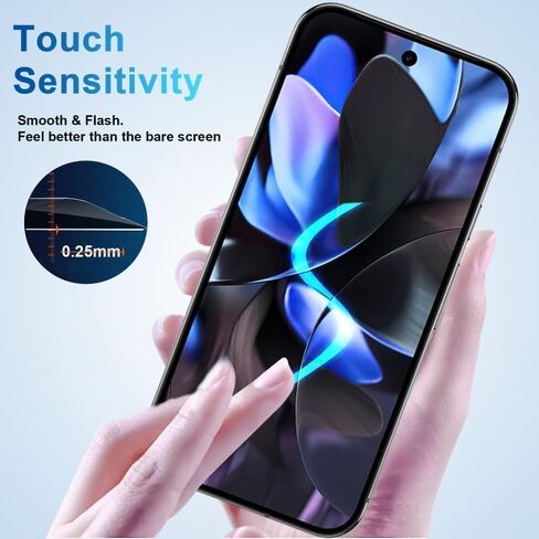 [2+2 Pack] Privacy Screen Protector Compatible with Pixel 9 Pro 5G, 2 Tempered Glass with 2 Camera Lens Protectors, 9H Hardness, Bubble Free, Anti Spy in Kuwait