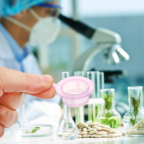 قطعتان من مصافي الخلايا التي تستخدم لمرة واحدة، مرشحات خلايا مختبرية خفيفة الوزن مع حواف ناعمة وتصميم مقبض دائري للاستخدام السريع في التجارب العلمية in Saudi Arabia