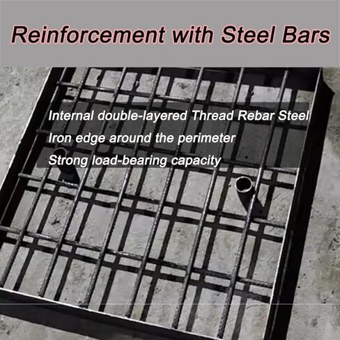 Heavy-Duty Reinforced Steel Spiral Drain Grate, Anti-Slip Manhole Cover for Courtyards & Concrete Floors, 40x40x4cm, Durable Fiber-Reinforced Cement Base, Ultimate Drainage Solution in Kuwait