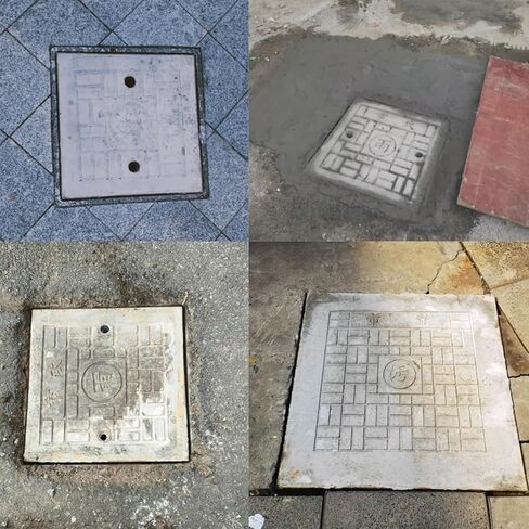 Heavy-Duty 24x24 Drain Grate with Reinforced Steel Spiral, Slip-Resistant Manhole Cover for Outdoor Use, Perfect for Concrete Flooring, 60x60x6cm in Kuwait