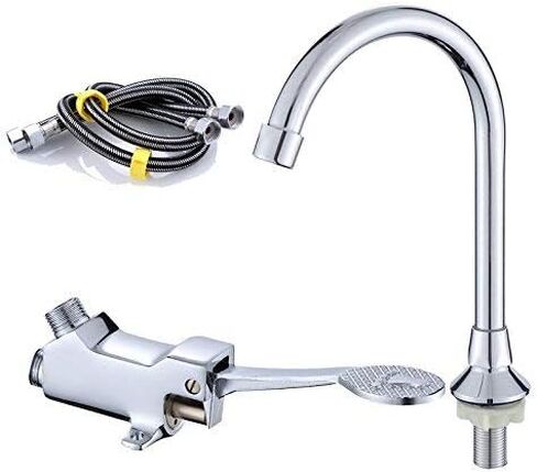 Single Cold Foot Faucet for Laboratory & Hospital SinksDurable Water Tap with 2 Inlet Pipes Ideal for Factories & Medical Facilities Easy Footswitch Operation in Saudi Arabia