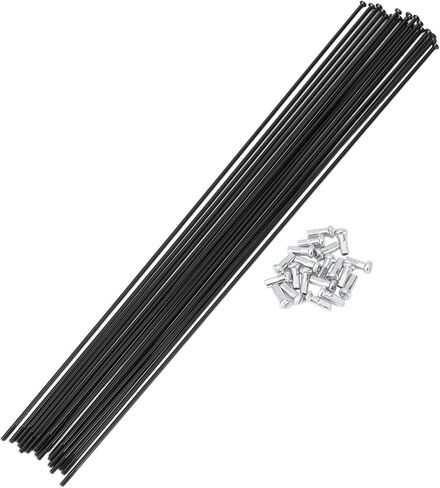 Motoforti 20 Set 14G Straight Pull Bicycle Spokes 285mm Straight Pull Bike Wheel Spokes Carbon Steel Black in Kuwait