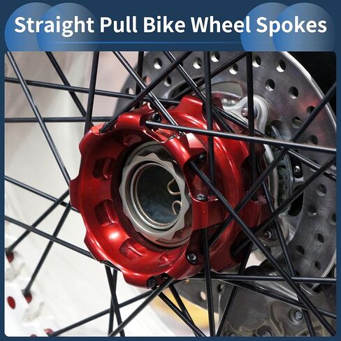 Motoforti 20 Set 14G Straight Pull Bicycle Spokes 285mm Straight Pull Bike Wheel Spokes Carbon Steel Black in Kuwait