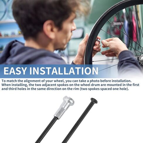 Motoforti 20 Set 14G Straight Pull Bicycle Spokes 285mm Straight Pull Bike Wheel Spokes Carbon Steel Black in Kuwait