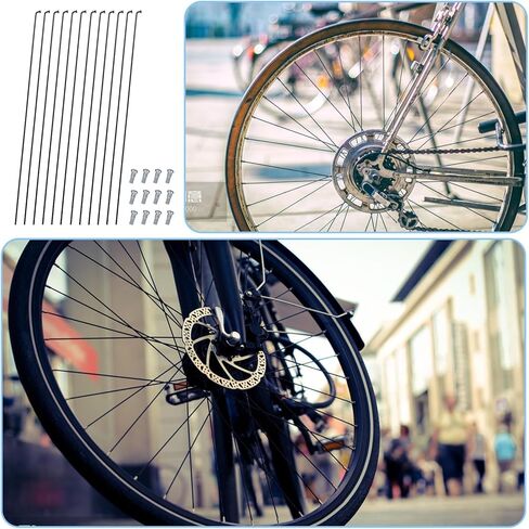 12pcs 260mm/10.2 Inch Carbon Steel Bicycle Spokes Mountain Bike/Road Bike Universal 14G Spokes and 14mm Nipples Bikes Spoke for Electric Bike in Saudi Arabia