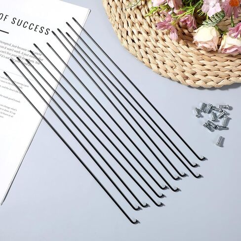 12pcs 260mm/10.2 Inch Carbon Steel Bicycle Spokes Mountain Bike/Road Bike Universal 14G Spokes and 14mm Nipples Bikes Spoke for Electric Bike in Saudi Arabia