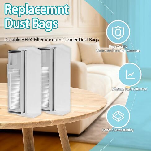 8 عبوات من أكياس الغبار Freo Pro متوافقة مع NARWAL Freo Pro، Freo X Ultra، Freo X Plus Robot Vacuum Cleaner، أكياس غبار ذات سعة كبيرة 1 لتر للاستعمال مرة واحدة، مناسبة للمكانس الكهربائية المنزلية الروبوتية in Kuwait