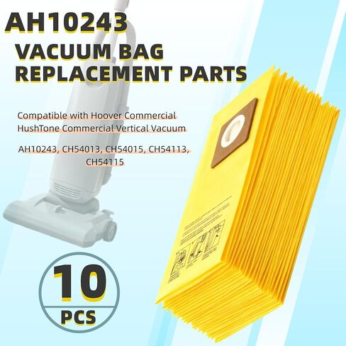 حقيبة مكنسة كهربائية للاستعمال مرة واحدة AH10243 متوافقة مع مكنسة هوفر التجارية CU2 الكهربائية، بديلة لـ CH54013 CH54015 CH54113 CH54115، أكياس جمع الغبار عالية الكفاءة، استبدال الجزء AH10243 (10 P) in Kuwait