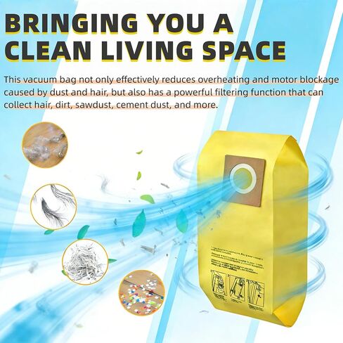 حقيبة مكنسة كهربائية للاستعمال مرة واحدة AH10243 متوافقة مع مكنسة هوفر التجارية CU2 الكهربائية، بديلة لـ CH54013 CH54015 CH54113 CH54115، أكياس جمع الغبار عالية الكفاءة، استبدال الجزء AH10243 (10 P) in Kuwait