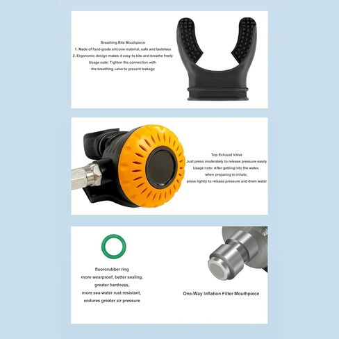 Changor Scuba Diving Valve Regulator Professional First Level Pressure Reducing Valve for Enhanced Performance Underwater Diving for Divers Aluminum AlloyStainless Steel in Kuwait