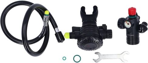 Diving Valve, Universal Secondary Breathing Valve with 360 Rotating Connection for Underwater Breathe Training, Made of Aluminum Silicone ABS Stainless Steel in Saudi Arabia